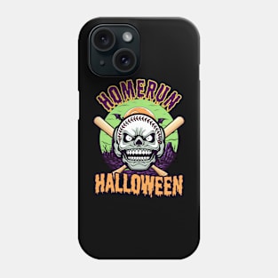 Baseball Halloween Shirt | Homerun Baseball Skull Phone Case