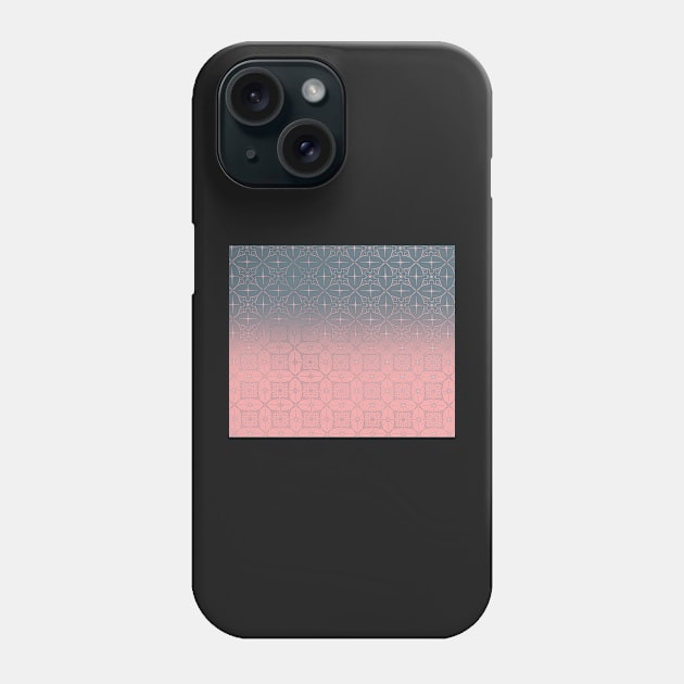 Teal and pink gradient w.metallic pattern Phone Case by CreaKat