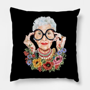 Iris Apfel fashion Pillow