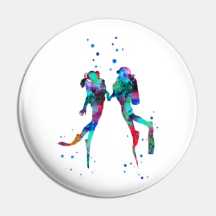 Scuba couple Pin