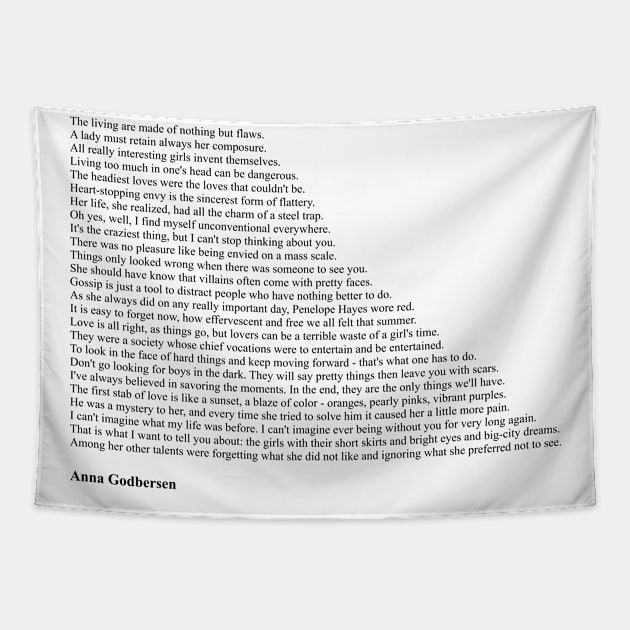 Anna Godbersen Quotes Tapestry by qqqueiru