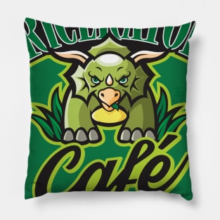 Triceratops Vegetarian Cafe Pillow