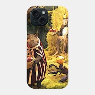 watercolor groundhog priest brings apples for Monkey Phone Case