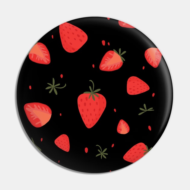 Vintage Strawberry Pattern Pin by KewaleeTee