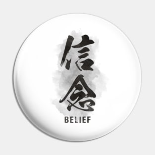 Belief "Shinnen" Calligraphy Kanji Pin