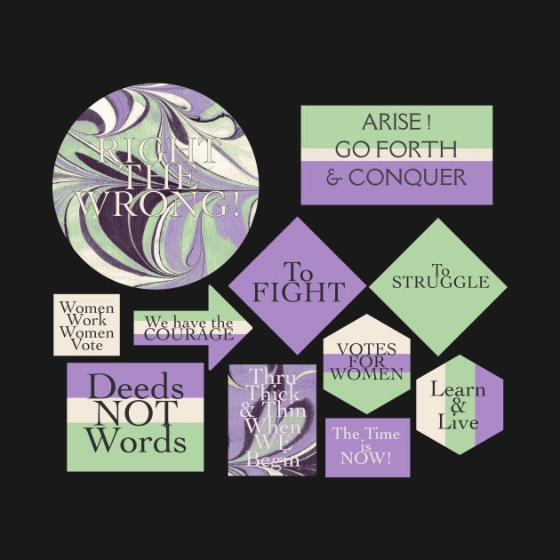 Vintage Women's Suffrage Slogans by MarbleCloud