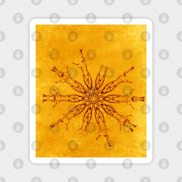 Smoke flowers on yellow texture Magnet by hereswendy