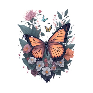 Butterfly with Flowers T-Shirt