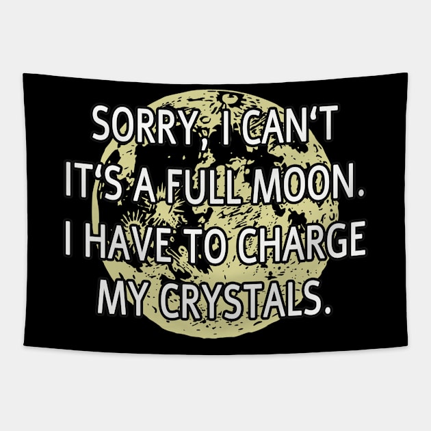 Esoteric Full Moon Saying Tapestry by Foxxy Merch