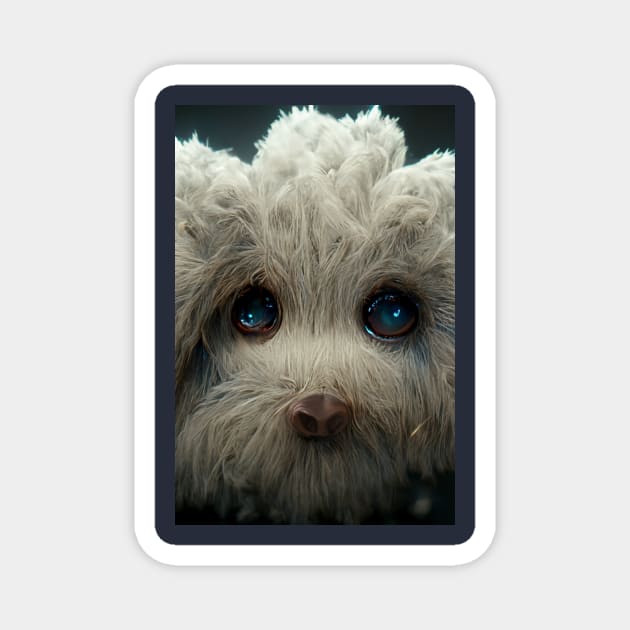 Fluffy Dog Magnet by jetti