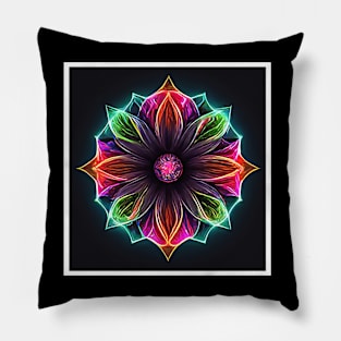 neon flower Pillow