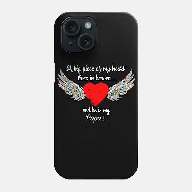 Big Piece Of My Heart Lives In Heaven And He Is My Papa Phone Case by Minkdick MT