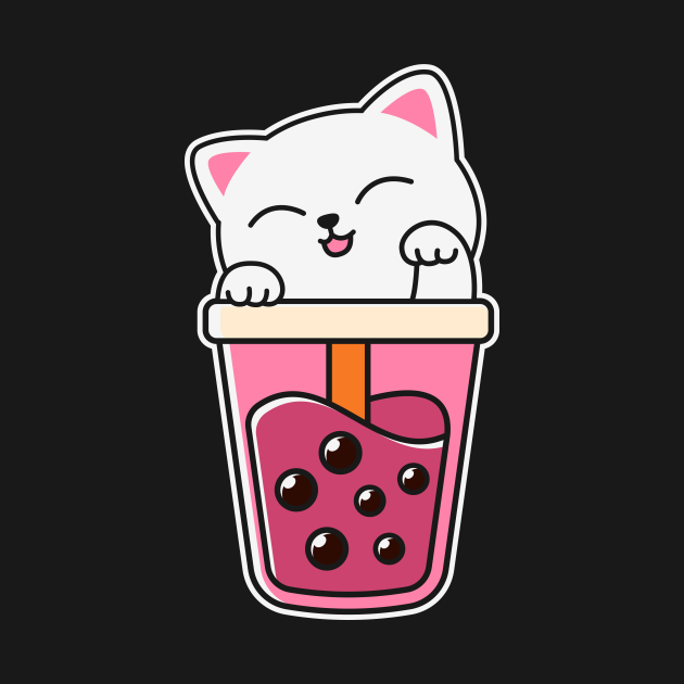 Cute Kawaii Cat Boba Bubble - Bubble Tea - Cute Kawaii Cat Boba Bubble