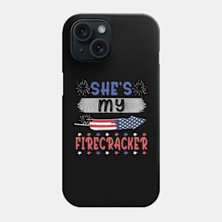 She's My Firecracker 4th Of July Matching Couple Phone Case