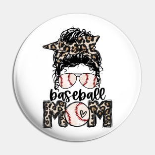 Baseball Mom Leopard Pin