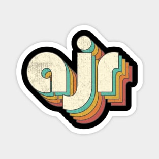 Retro Vintage AJR Rainbow Letters Distressed Style Magnet