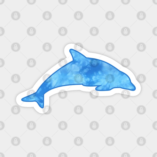 Blue Tie Dye Dolphin Magnet by deadright