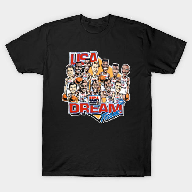 Usa Dream Team Retro Cartoon Worn Look Usa Dream Team Retro