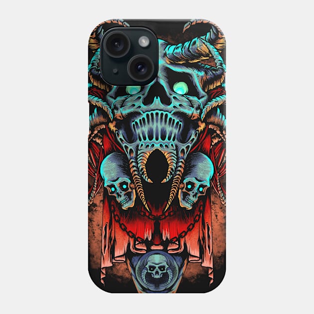 SKULL HORNS Phone Case by AWANG ART STUDIO