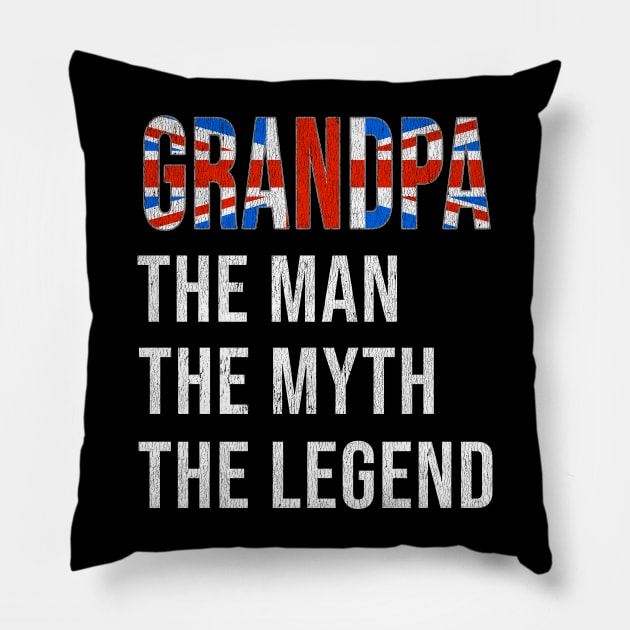 Grand Father British Grandpa The Man The Myth The Legend - Gift for British Dad With Roots From  Great Britain Pillow by Country Flags