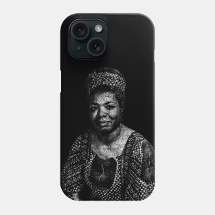 Maya Angelou Portrait with all her book titles - 01 Phone Case