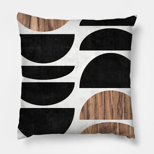 Mid-Century Modern Pattern No.7 - Concrete and Wood Pillow by ZoltanRatko