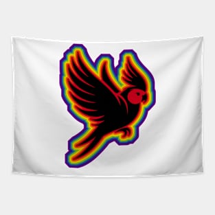 Lgbtq+ Rainbow flying cockatiel Tapestry