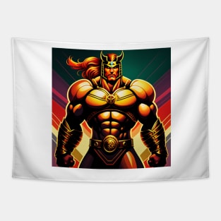 Spartan Strong Comic Book Style Tapestry