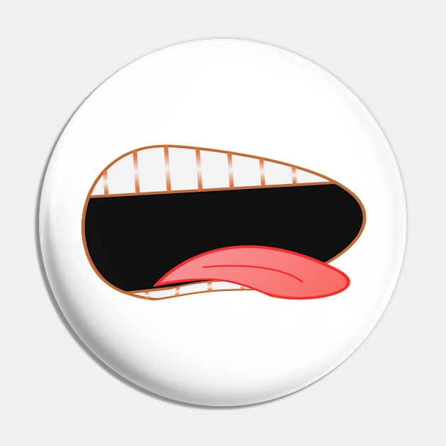 Funny tongue - mouth - Face Design Pin by FromHamburg