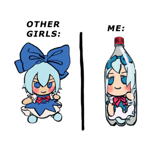 I draw bottled cirno fumo plush but it's me and other girls meme / touhou T-Shirt