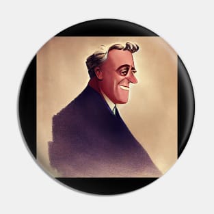 Franklin Roosevelt Portrait | Cartoon style Pin