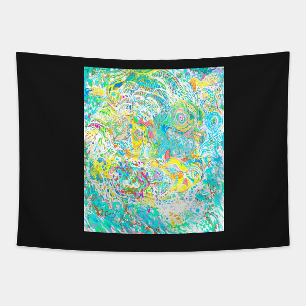 Dragon slaying dragon abstract Tapestry by KO-of-the-self