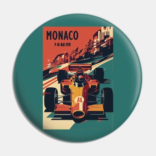 1970 Monaco Grand Prix Racing Travel Poster Pin