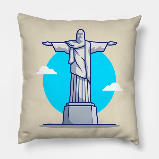 Christ The Redeemer Statue Pillow by Catalyst Labs