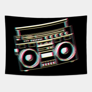 Boombox Ghetto Blaster Glitch Tapestry