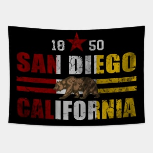 Retro San Diego California 1950 Flag Tapestry