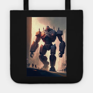 Giant futuristic robot attacking the city Tote