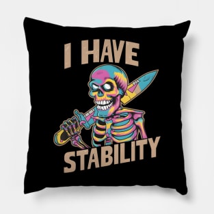 Multi Coloured Skull, I Have Stability Pillow