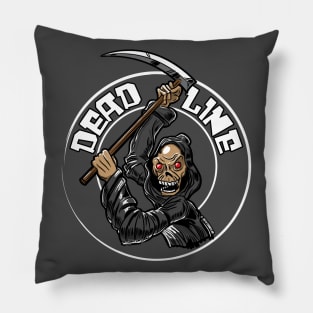 Grim Reaper Dead Line Pillow