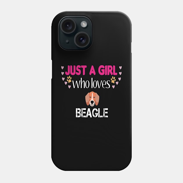 Just a Girl Who Loves Beagles Phone Case by PrintParade