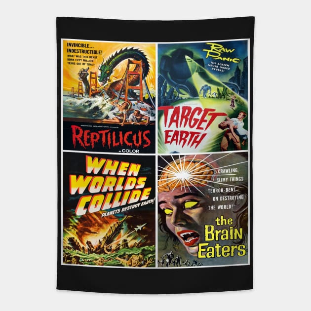 50s Sci-Fi Poster Collection #14 Tapestry by headrubble