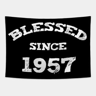 Blessed Since 1957 Cool Blessed Christian Birthday Tapestry