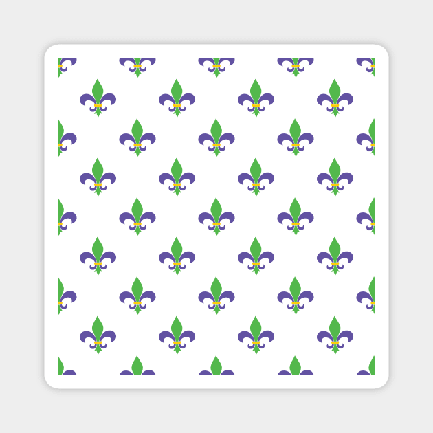 Fleur-de-lis pattern on a white background. Magnet by CoastalDesignStudios