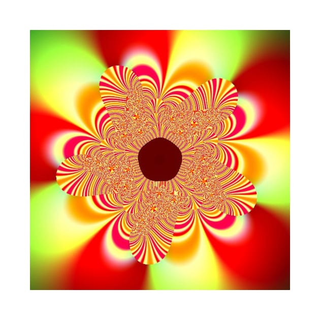 Cute Retro Style Red and Yellow Flower by Funkiberd