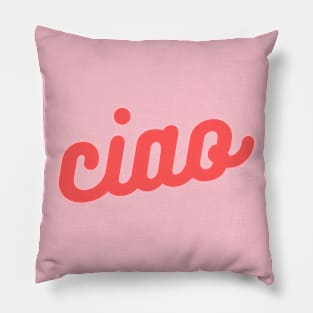 Ciao Red Italian Hello Sign Pillow