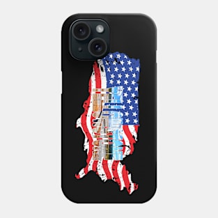 YELLOWSTONE - Old Faithful Geyser - Wyoming USA Flag Phone Case