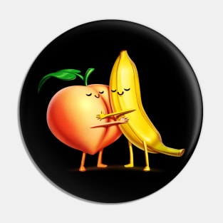 Peach and Banana Cute Friends Pin