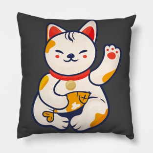 Maneki Neko Lucky Cat Pillow