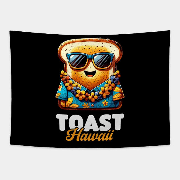 Toast Hawaii – Bread with Sunglasses and Hawaiian Shirt Tapestry by Infinitee Shirts