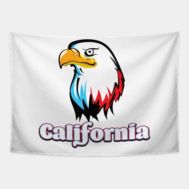 California Golden Eagle Tapestry by nickemporium1